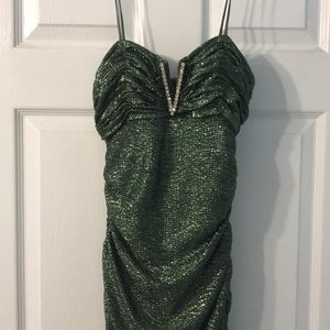 MAKE AN OFFER Shimmery Green Prom Dress, Size 2